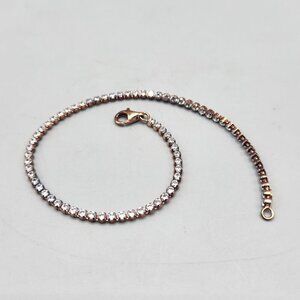 Sterling Silver Plated Rhinestone Tennis Bracelet Italy